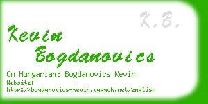 kevin bogdanovics business card